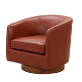 Comfort Pointe Taos Caramel Top Grain Leather Wood Base Swivel Chair Caramel / brown base