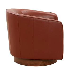 Comfort Pointe Taos Caramel Top Grain Leather Wood Base Swivel Chair Caramel / brown base