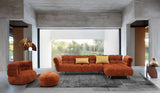 VIG Furniture Divani Casa Jacinda - Modern Burnt Orange Fabric Right Facing Sectional Sofa + 2 Yellow Pillows VGEV-23106-ORG-RAF