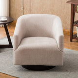 Comfort Pointe Geneva Oatmeal Wood Base Swivel Chair Oatmeal