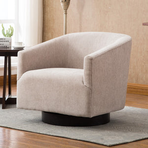 Comfort Pointe Geneva Oatmeal Wood Base Swivel Chair Oatmeal