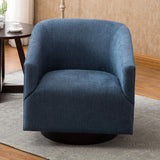 Comfort Pointe Geneva Cadet Blue Wood Base Swivel Chair Cadet Blue