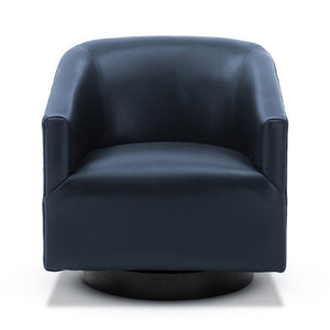 Comfort Pointe Gaven Midnight Blue Wood Base Swivel Chair Midnight Blue