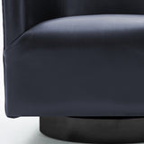 Comfort Pointe Gaven Midnight Blue Wood Base Swivel Chair Midnight Blue