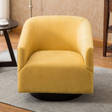 Comfort Pointe Geneva Goldenrod Wood Base Swivel Chair Goldenrod