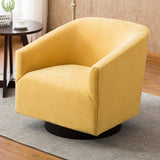 Comfort Pointe Geneva Goldenrod Wood Base Swivel Chair Goldenrod