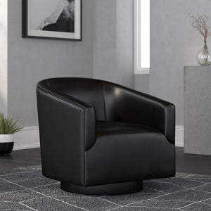 Comfort Pointe Gaven Black Wood Base Swivel Chair Black
