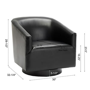 Comfort Pointe Gaven Black Wood Base Swivel Chair Black