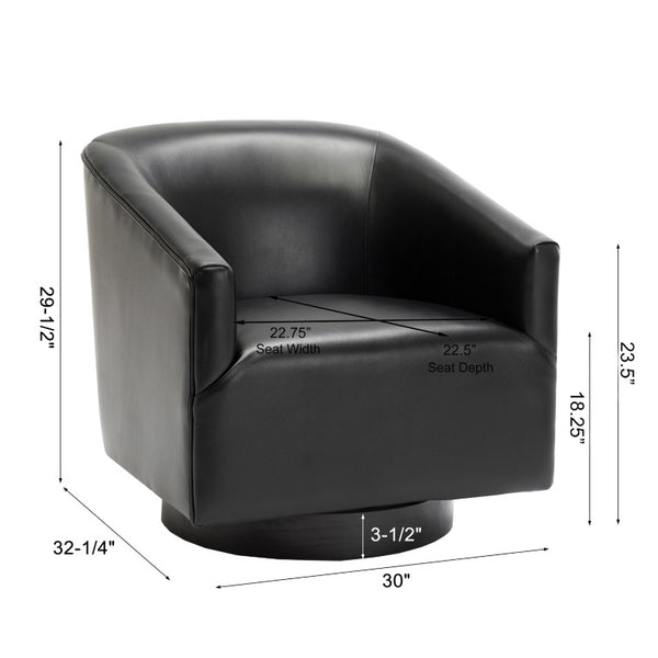 Comfort Pointe Gaven Black Wood Base Swivel Chair Black