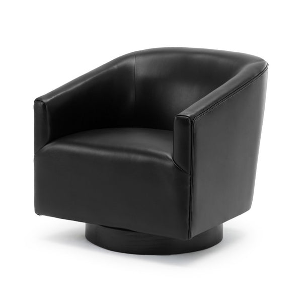 Comfort Pointe Gaven Black Wood Base Swivel Chair Black