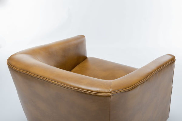 Comfort Pointe Gaven Camel Wood Base Swivel Chair Camel