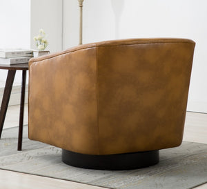 Comfort Pointe Gaven Camel Wood Base Swivel Chair Camel