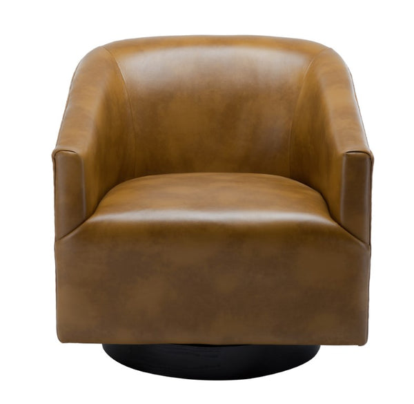 Comfort Pointe Gaven Camel Wood Base Swivel Chair Camel