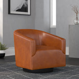 Comfort Pointe Gaven Caramel Wood Base Swivel Chair Caramel