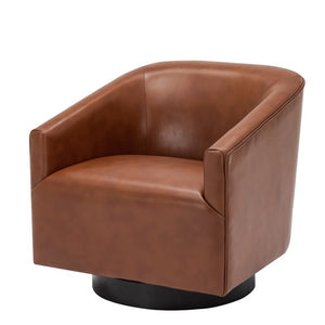 Comfort Pointe Gaven Caramel Wood Base Swivel Chair Caramel