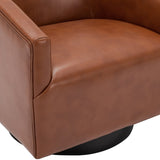 Comfort Pointe Gaven Caramel Wood Base Swivel Chair Caramel