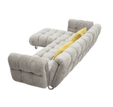 VIG Furniture Divani Casa Jacinda - Modern Grey Fabric Left Facing Sectional Sofa with 2 Yellow Pillows VGEV-23106-GRY-LAF