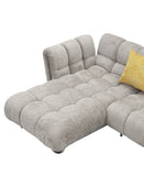 VIG Furniture Divani Casa Jacinda - Modern Grey Fabric Left Facing Sectional Sofa with 2 Yellow Pillows VGEV-23106-GRY-LAF