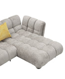 VIG Furniture Divani Casa Jacinda - Modern Grey Fabric Right Facing Sectional Sofa with 2 Yellow Pillows VGEV-23106-GRY-RAF