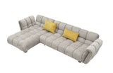 VIG Furniture Divani Casa Jacinda - Modern Grey Fabric Left Facing Sectional Sofa with 2 Yellow Pillows VGEV-23106-GRY-LAF