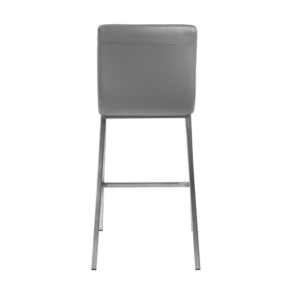 EuroStyle Scott Leatherette Upholstered Counter Stools with Stainless Steel Frame Set of 2 80955GRY