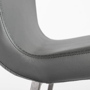 EuroStyle Scott Leatherette Upholstered Counter Stools with Stainless Steel Frame Set of 2 80955GRY
