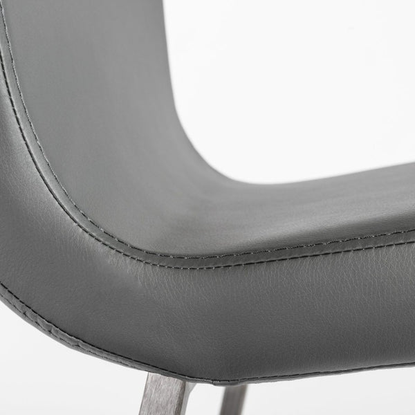 EuroStyle Scott Leatherette Upholstered Counter Stools with Stainless Steel Frame Set of 2 80955GRY