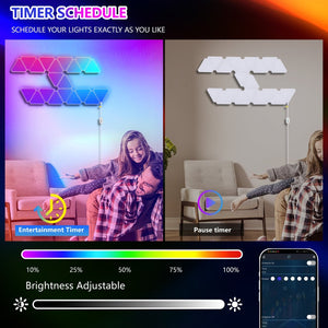 English Elm 20-pack Triangular Rgb Led Wall Panels Modular Music Sync Smart App Gaming Room Lights W2312P466897