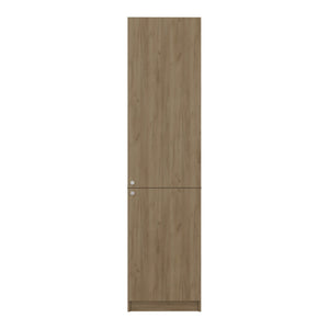 English Elm Butte Tall Two-tone Oak Bookcase with Concealed Doors and Open Shelves for Home Office B097P480465