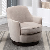 Comfort Pointe Reese Oatmeal Wood Base Swivel Chair Oatmeal