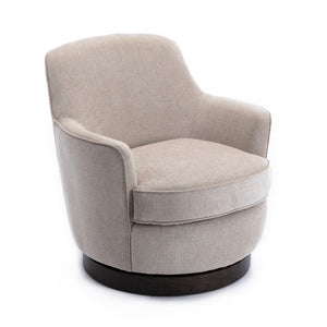 Comfort Pointe Reese Oatmeal Wood Base Swivel Chair Oatmeal