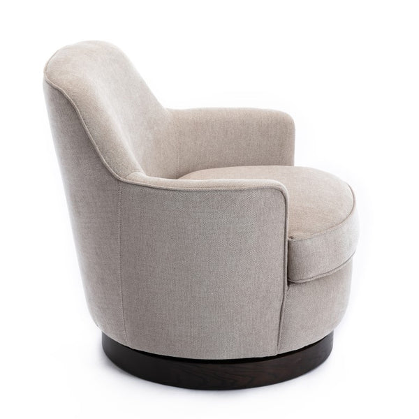 Comfort Pointe Reese Oatmeal Wood Base Swivel Chair Oatmeal
