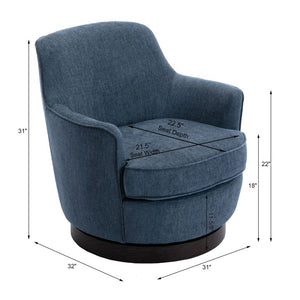Comfort Pointe Reese Cadet Blue Wood Base Swivel Chair Cadet Blue