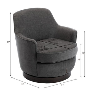 Comfort Pointe Reese Charcoal Wood Base Swivel Chair Charcoal