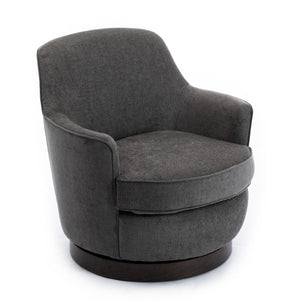 Comfort Pointe Reese Charcoal Wood Base Swivel Chair Charcoal