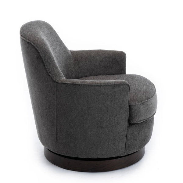 Comfort Pointe Reese Charcoal Wood Base Swivel Chair Charcoal