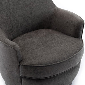 Comfort Pointe Reese Charcoal Wood Base Swivel Chair Charcoal