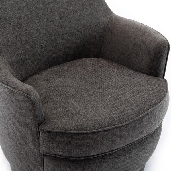 Comfort Pointe Reese Charcoal Wood Base Swivel Chair Charcoal