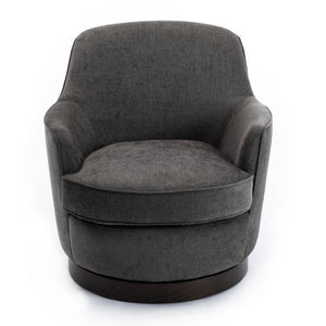 Comfort Pointe Reese Charcoal Wood Base Swivel Chair Charcoal