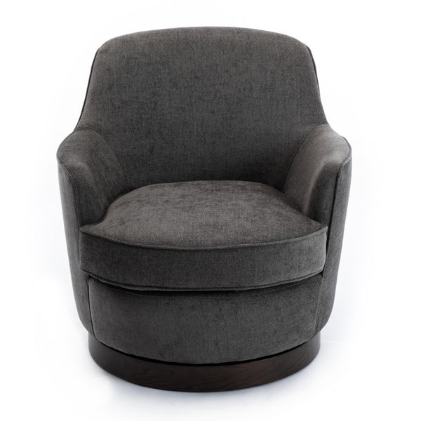 Comfort Pointe Reese Charcoal Wood Base Swivel Chair Charcoal