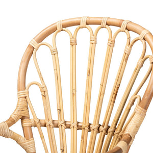 English Elm Modern Handwoven Rattan Dining Chair with Open Loop Back for Organic Spaces B2750P470030
