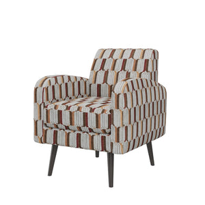 English Elm Darien Geometric Prism Upholstered Accent Armchair with Solid Wood Legs for Small Spaces Red B127P495073