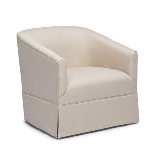 Comfort Pointe Elm Linen Skirted Swivel Chair Linen