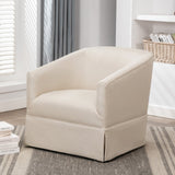 Comfort Pointe Elm Linen Skirted Swivel Chair Linen