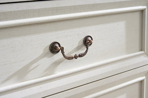 English Elm 8 Drawer Farmhouse Chest Distressed Two-tone Wood Grain Finish Antique Hardware W2393P252368