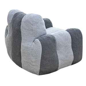 English Elm Bean Bag Chair Teddy Plush Heart Backrest Foam Filled Accent Seat for Adults Gray W2510P465456