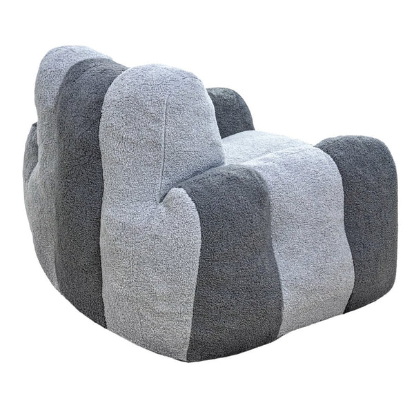 English Elm Bean Bag Chair Teddy Plush Heart Backrest Foam Filled Accent Seat for Adults Gray W2510P465456