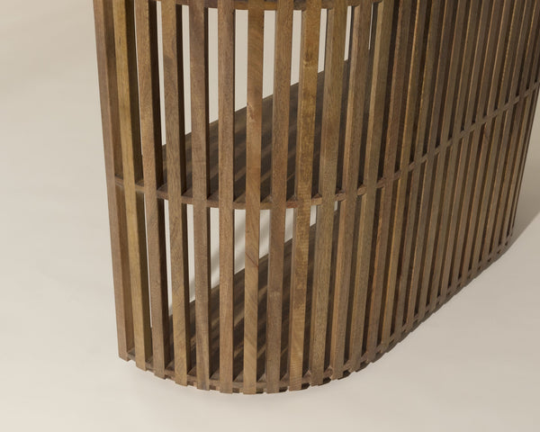 Sunpan Tessa Bookcase - Exquisite Natural Mango Wood Design With Unique Imperfections, Curved Frame & Craftsmanship Brown Wood 109602