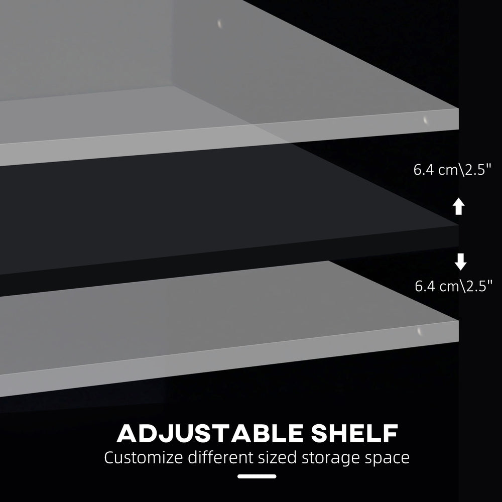 English Elm Vinsetto Mobile Office Filing Cabinet with 2 Drawers, 2 Shelves, Locking Casters & Smooth Top — Durable P2 Particleboard Organizer W2225P229553