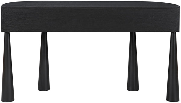 Meridian Furniture Oasis Demi-lune Console Table Mid-century Modern Entryway Storage with Tapered Legs and Drawer Black 809Black-T